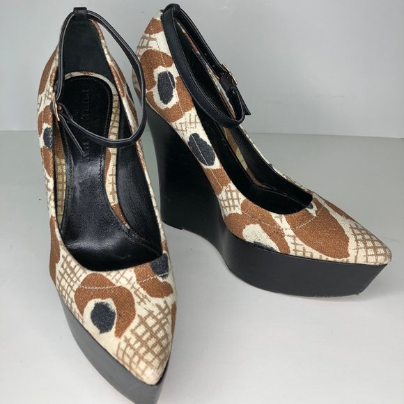 Burberry Prorsum Wedge Heel Platform Ankle Strap - Picture 2 of 5